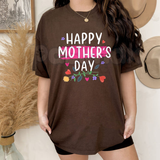 Happy Mother's Day 2025 Keepsake T-Shirt – Special 2025 For Mom Gift Idea Tee, Premium 100% Cotton Floral Celebration Top, Soft Lived-In Heavyweight Best Mom Graphic Shirt, Made in USA-Pasimax