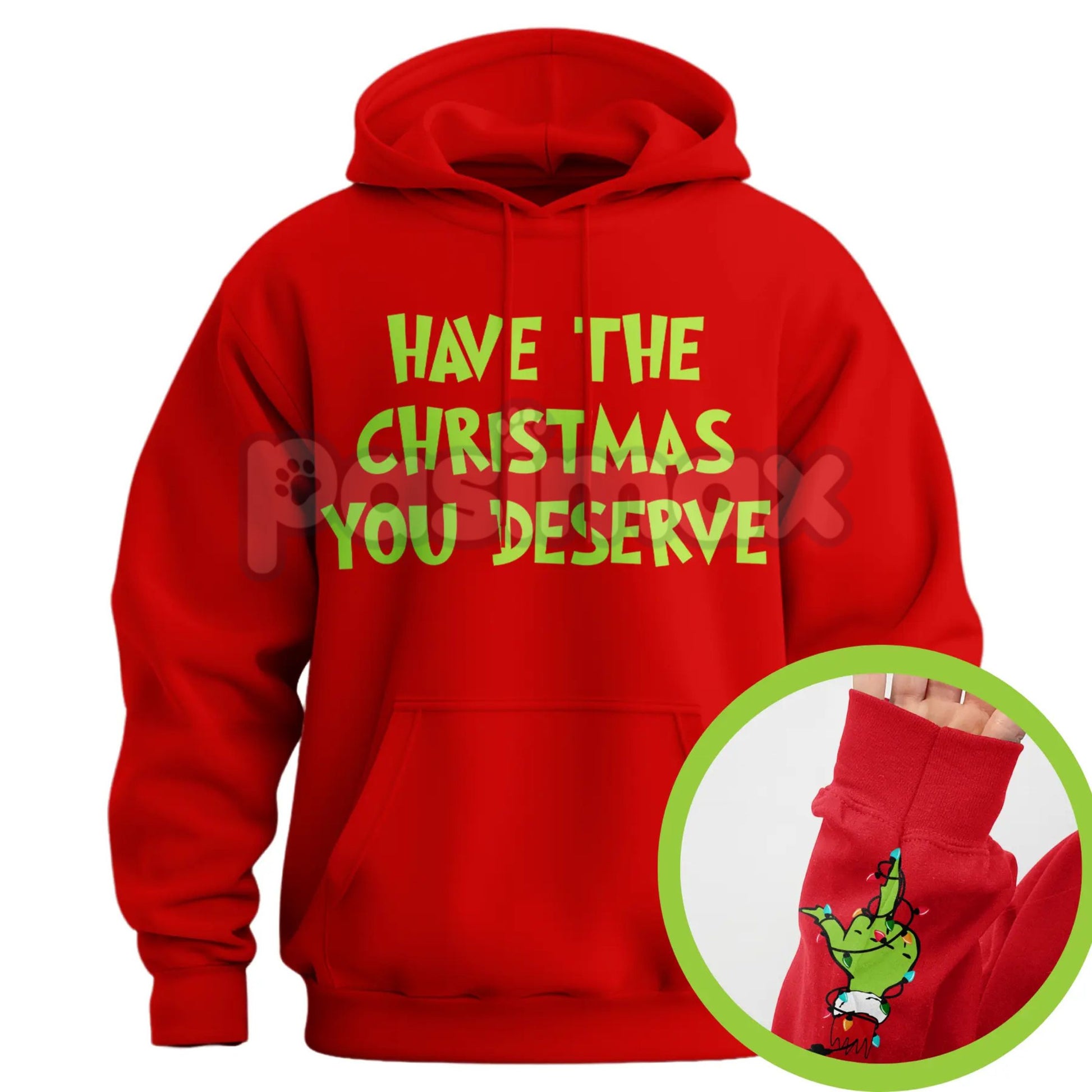 "Have The Christmas You Deserve" Middle Finger Hoodie – Funny Holiday Statement Pullover, Sarcastic Seasonal Apparel, Unisex-Pasimax