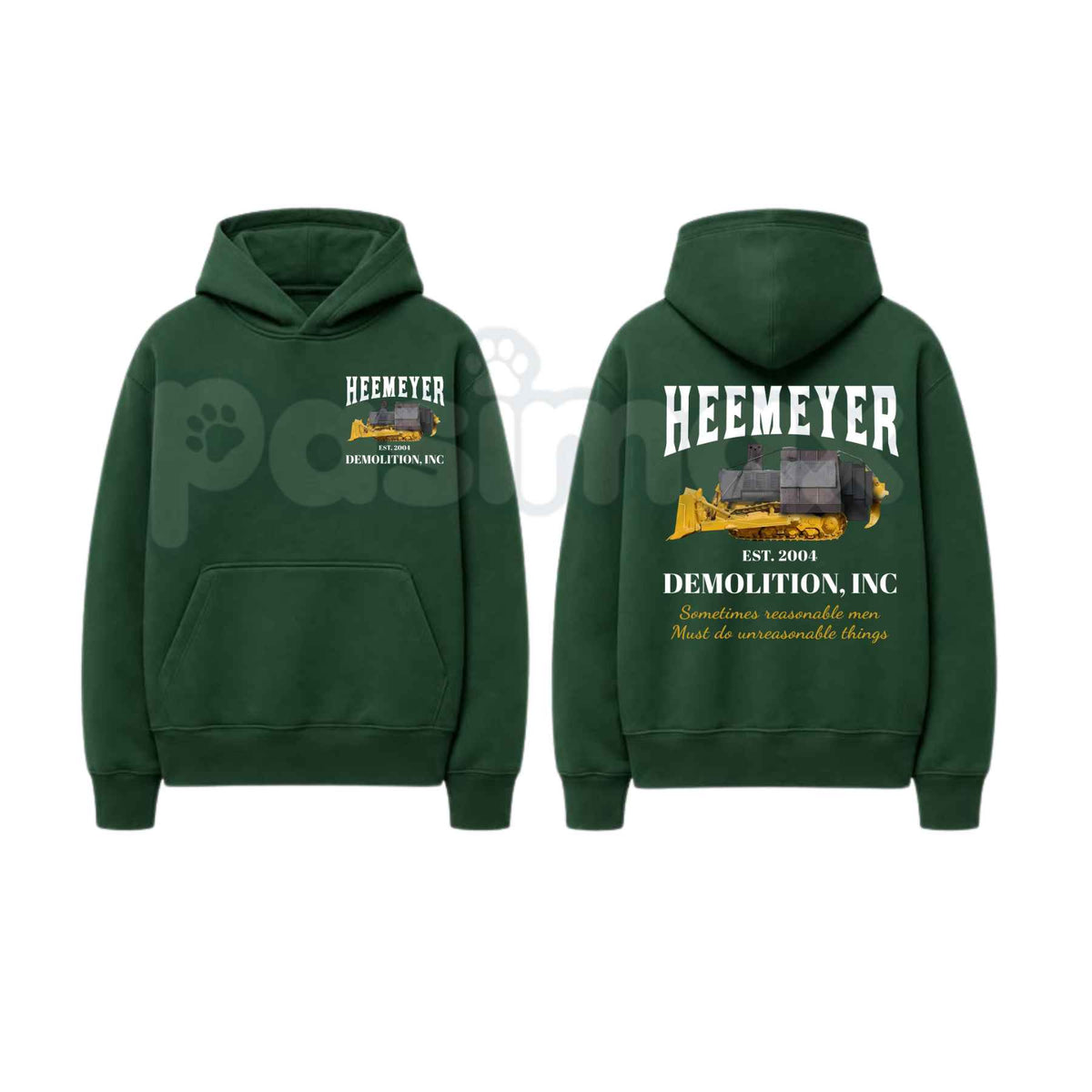 Heemeyer Demolition Inc® Hoodie – Vintage Bulldozer Graphic Sweatshirt, Retro Granby Colorado Heavy Equipment Unisex Top & Gift-Pasimax