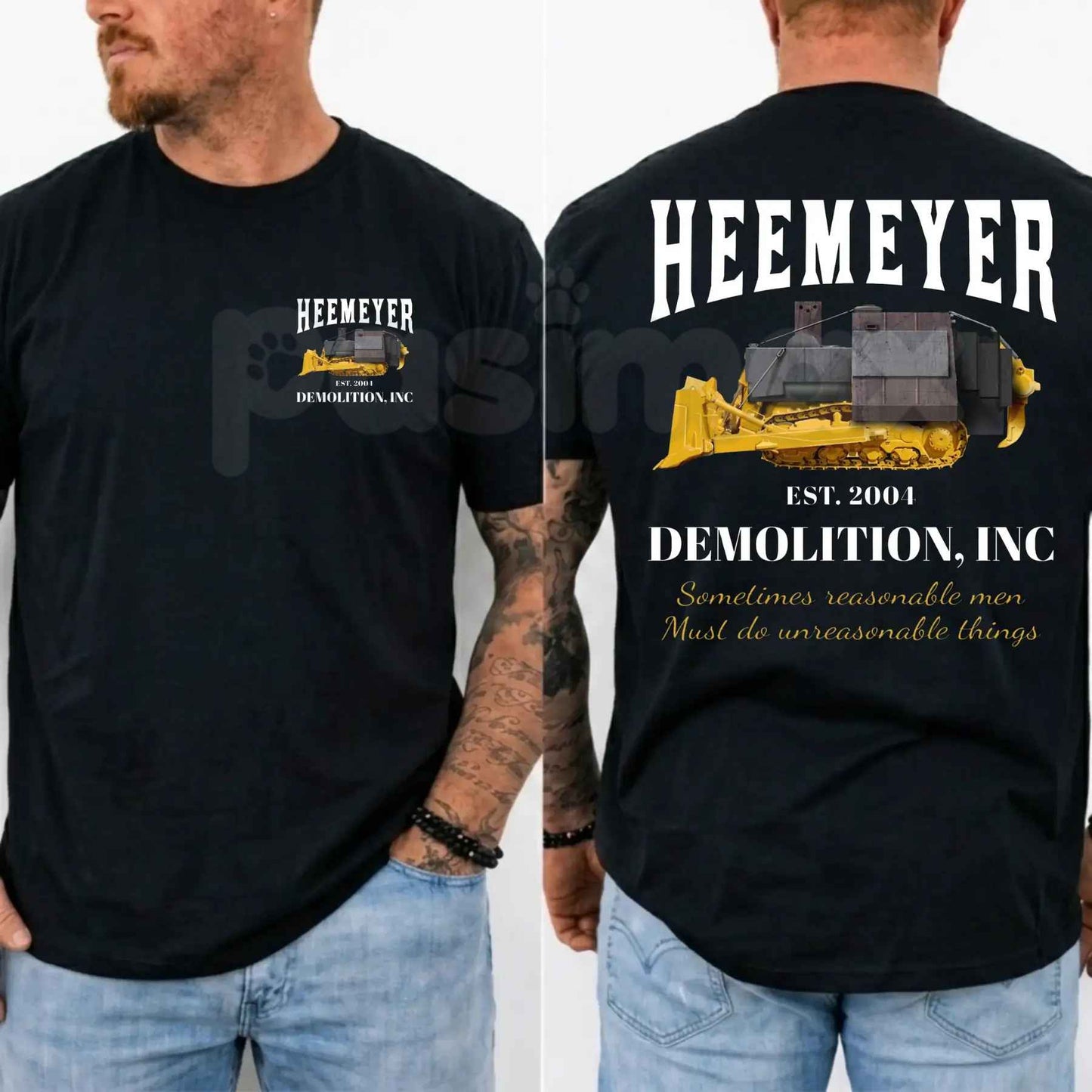 Heemeyer Demolition Inc T Shirt – Vintage Heavy Equipment Mechanic Tee, Legendary Killdozer Memorial Unisex Cotton Streetwear Graphic Shirt-Pasimax