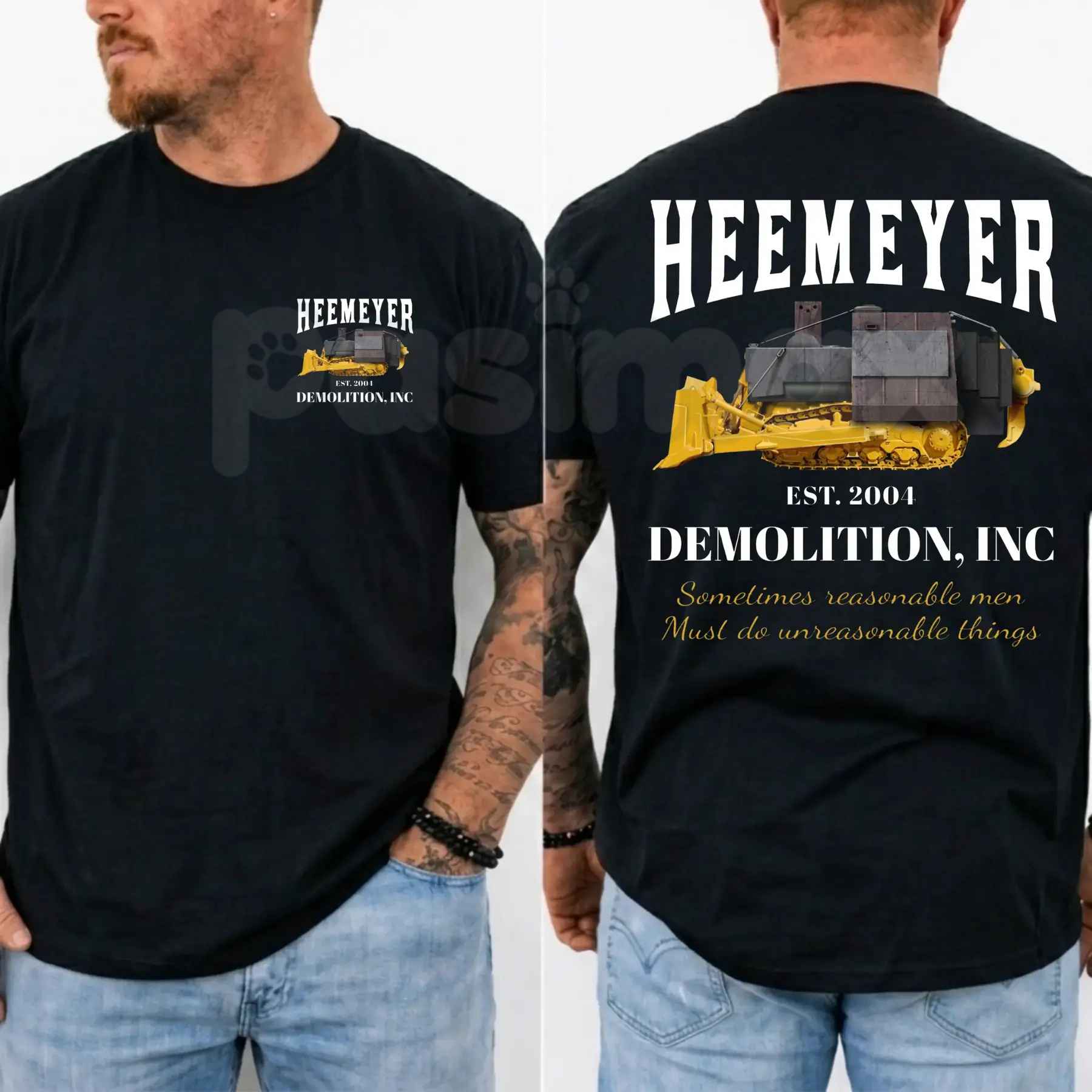 Heemeyer Demolition Inc T Shirt – Vintage Heavy Equipment Mechanic Tee, Legendary Killdozer Memorial Unisex Cotton Streetwear Graphic Shirt-Pasimax