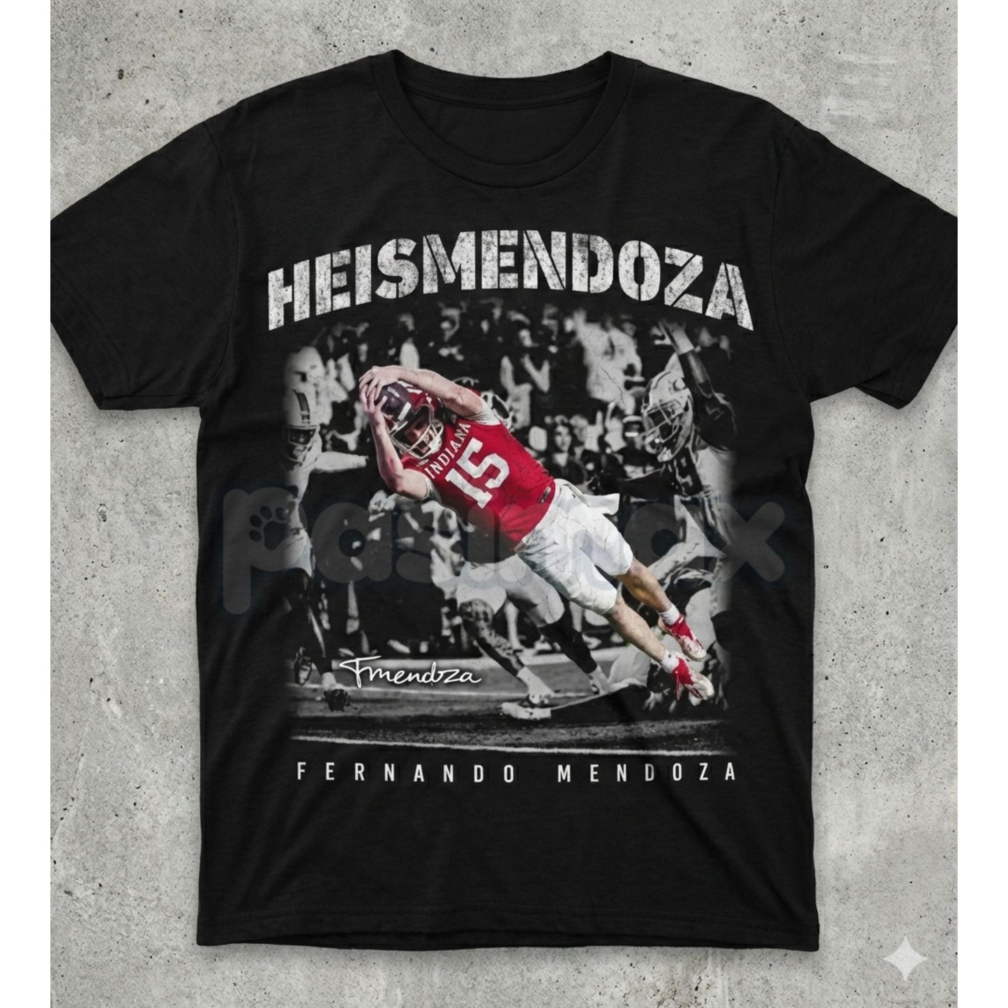 "Heismendoza" Graphic T-Shirt - Mendoza Heisman Inspired Tee, Urban Athletic Streetwear Top, Premium Heavyweight Fan Apparel, Limited Edition Mendoza Graphic Shirt, Modern Hip-Hop Style Music Tee-Pasimax