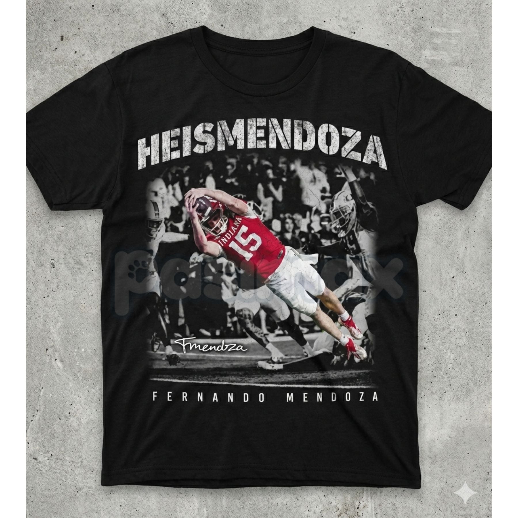 "Heismendoza" Graphic T-Shirt - Mendoza Heisman Inspired Tee, Urban Athletic Streetwear Top, Premium Heavyweight Fan Apparel, Limited Edition Mendoza Graphic Shirt, Modern Hip-Hop Style Music Tee-Pasimax
