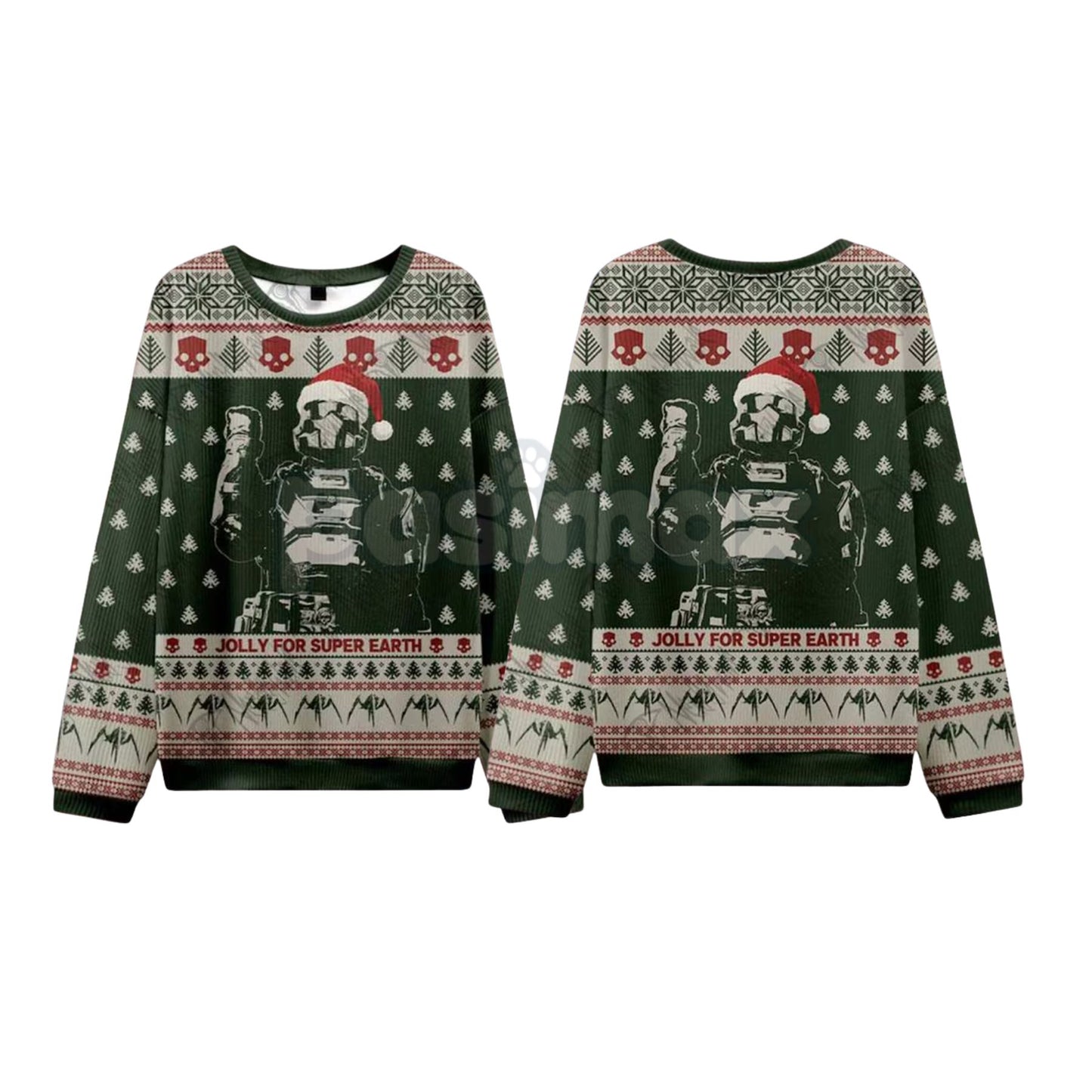 Helldivers 2 "Jolly for Super Earth" Ugly Christmas Sweatshirt – Managed Democracy Gamer Xmas Gift-Pasimax