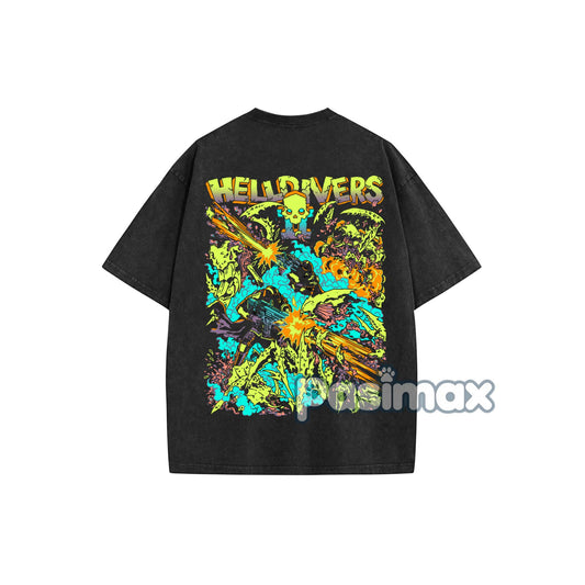 Helldivers 2 "The Taste of Freedom" Washed Unisex T-shirt – Fan Gift, Game Shirt-Pasimax