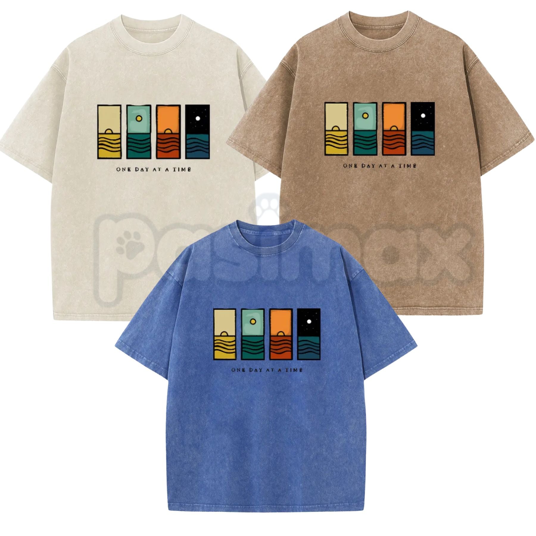 Holafish One Day At A Time Oversized Acid Wash Tee – Pasimax