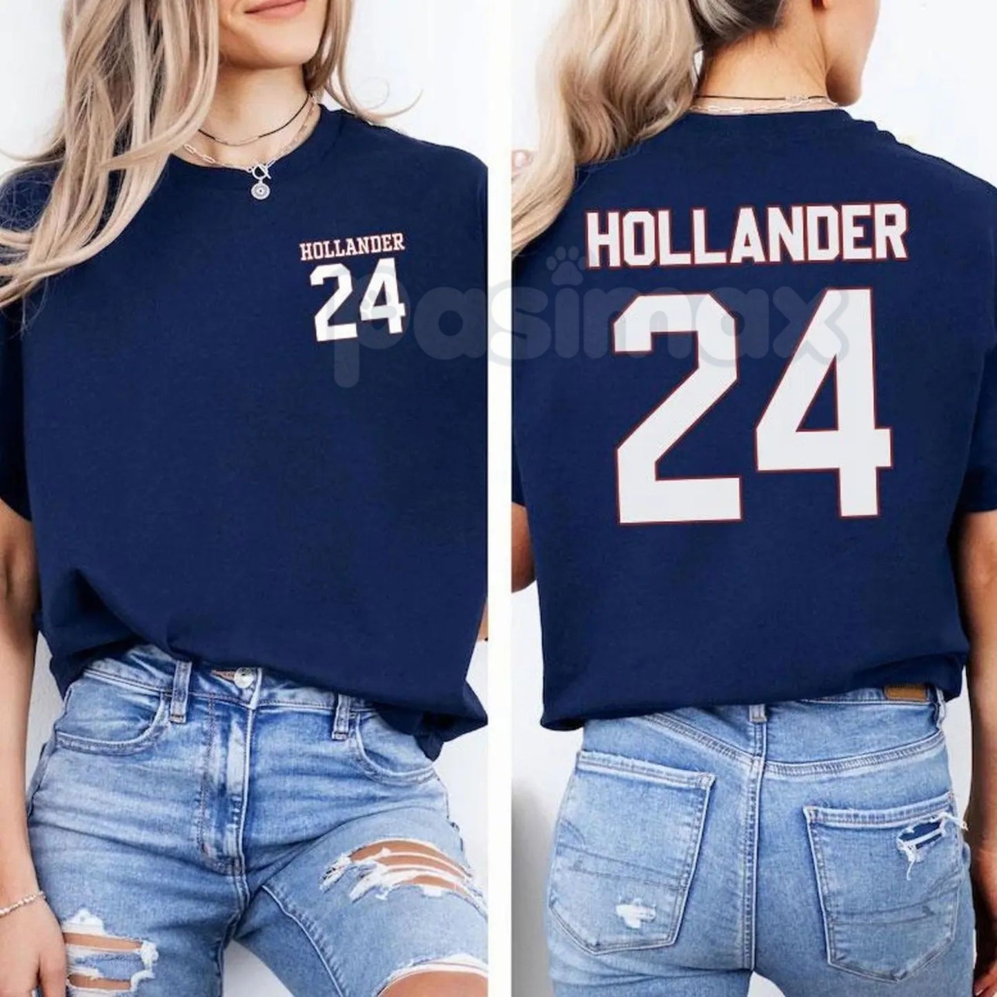 Hollander Rozanov Hockey Double-Sided T-Shirt - Heated Rivalry 2-Sided Graphic Tee, Ilya & Shane Hockey Romance Shirt, Bookish Fan Jersey Style Apparel-Pasimax