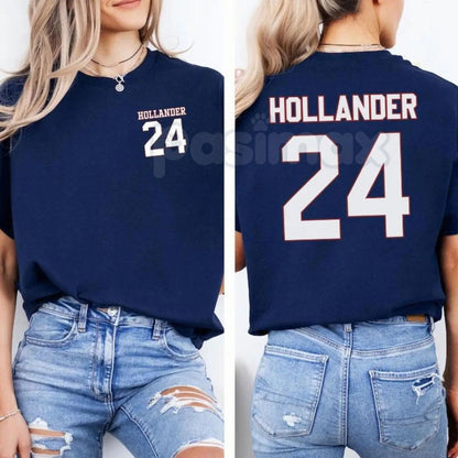 Hollander Rozanov Hockey Double-Sided T-Shirt - Heated Rivalry 2-Sided Graphic Tee, Ilya & Shane Hockey Romance Shirt, Bookish Fan Jersey Style Apparel-Pasimax
