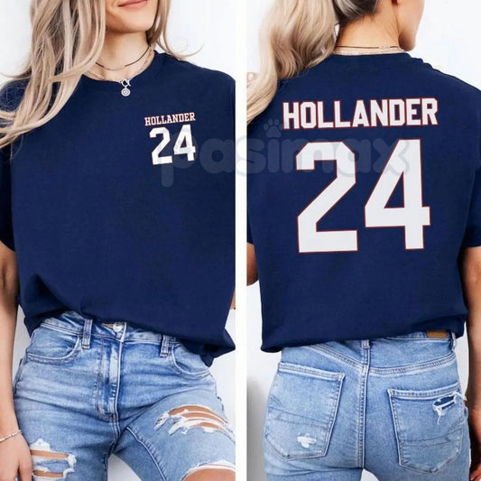 Hollander Rozanov Hockey Double-Sided T-Shirt - Heated Rivalry 2-Sided Graphic Tee, Ilya & Shane Hockey Romance Shirt, Bookish Fan Jersey Style Apparel-Pasimax