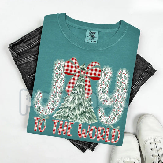 Holly Berry Joy Comfort Colors® T-Shirt – Vintage Christmas Holiday Tee, Festive Holly Graphic Shirt-Pasimax