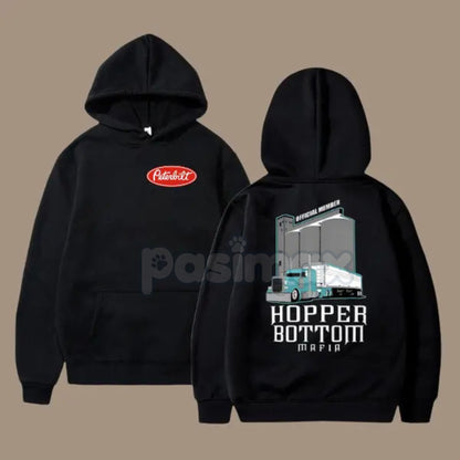 Hopper Bottom Mafia Hoodie – Peterbilt Semi Truck Graphic Pullover, Grain Hauler Trucker Apparel, Unisex-Pasimax