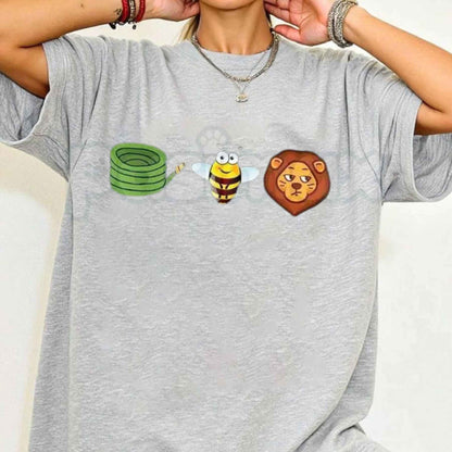 Hose Bee Lion Graphic T-Shirt – Funny Wordplay Animal Pun Mens Cotton Short Sleeve Tee-Pasimax
