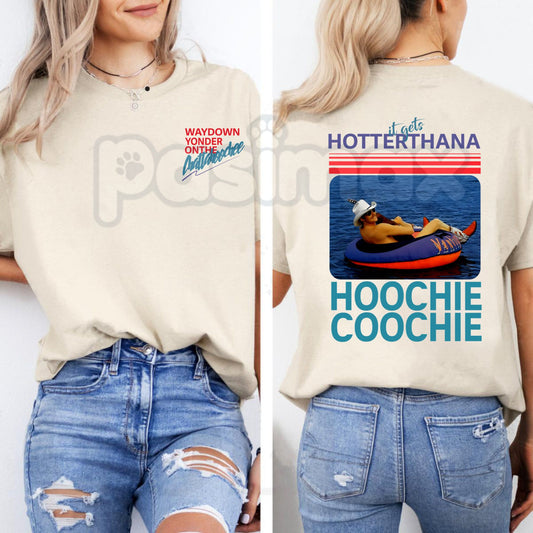 "Hotter Than a Hoochie Coochie" Vintage Graphic Tee – Retro 90s Country Music T-Shirt, Premium 100% Cotton Chattahoochee Tribute Top, Soft Lived-In Heavyweight Summer Festival Shirt, Made in USA-Pasimax
