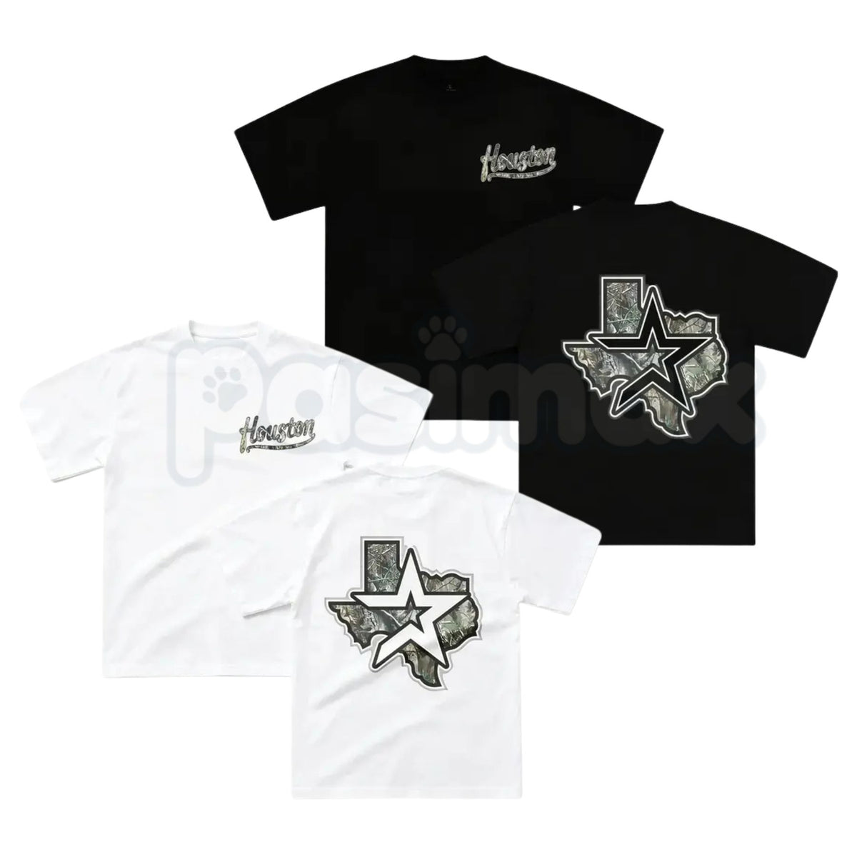 Houston Texas Camo Star T-Shirt – Camouflage Lone Star State Pride Tee-Pasimax