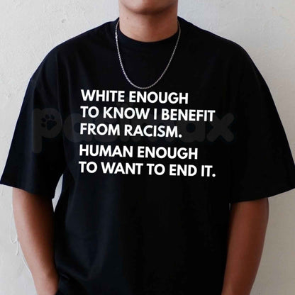Human Enough T-Shirt – Funny Sarcastic Introvert Unisex Graphic Tee-Pasimax