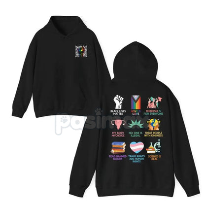 Human Rights 2-Sided Hoodie – Bold Statement Pullover, Equality & Social Justice Activism Apparel, Unisex-Pasimax