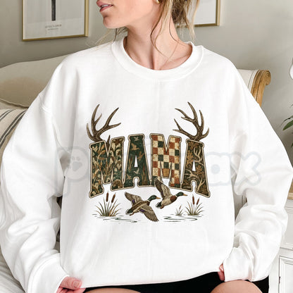 Hunting Camo Mama Sweatshirt | Country Camouflage Graphic Top-Pasimax