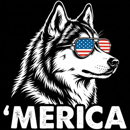 Comfort Colors® Patriotic Dog 4th of July T-Shirt – Funny "Merica" Golden Retriever & Australian Shepherd Shirt, Retro Independence Day Dog Lover Tee
