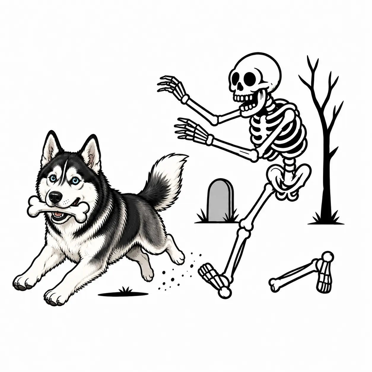 Comfort Colors® Dog Breeds Halloween Skeleton T-Shirt – Funny Spooky Season Pet Lover Graphic Tee, Retro Aesthetic Dog Costume Unisex Top