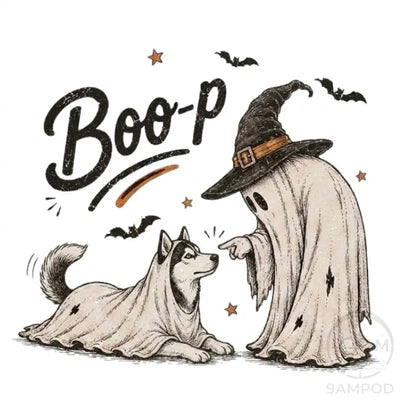 Comfort Colors® Boo-p Ghost Dog T-Shirt – Funny Halloween Dog Mom Graphic Tee, Retro Spooky Pup Unisex Top & Gift