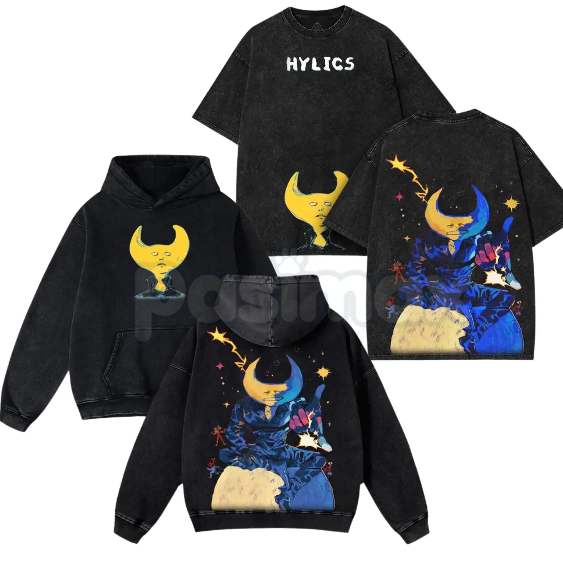 Hylics Game Oversize Acid Wash T-Shirt – Surreal Indie RPG Graphic Tee, Heavy Cotton-Pasimax