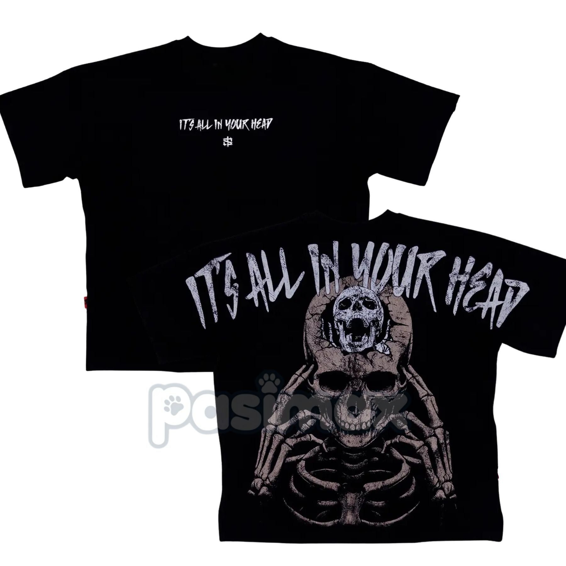 IS x BXACTIV "All In Your Head" Oversized T-Shirt - Mental Health Awareness Graphic Tee, Minimalist Streetwear Collab-Pasimax