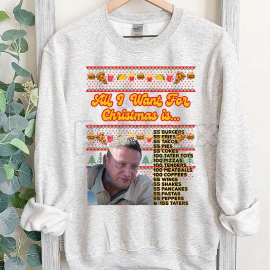 ITYSL Christmas: "55 Burgers 55 Fries" Tim Robinson Unisex Crewneck – Holiday Comedy Sweatshirt-Pasimax