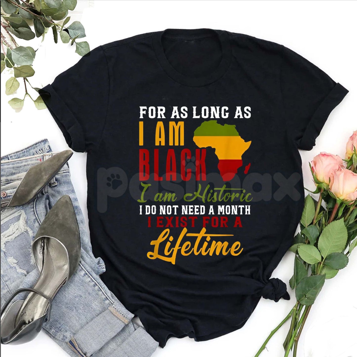 "I Am Black History" Men’s T-Shirt - Bold Black History Month Graphic Tee, Empowering African American Heritage Shirt, Premium Heavyweight 100% Cotton Apparel, Black Excellence Unity Top, Cultural Pride Statement Streetwear-Pasimax