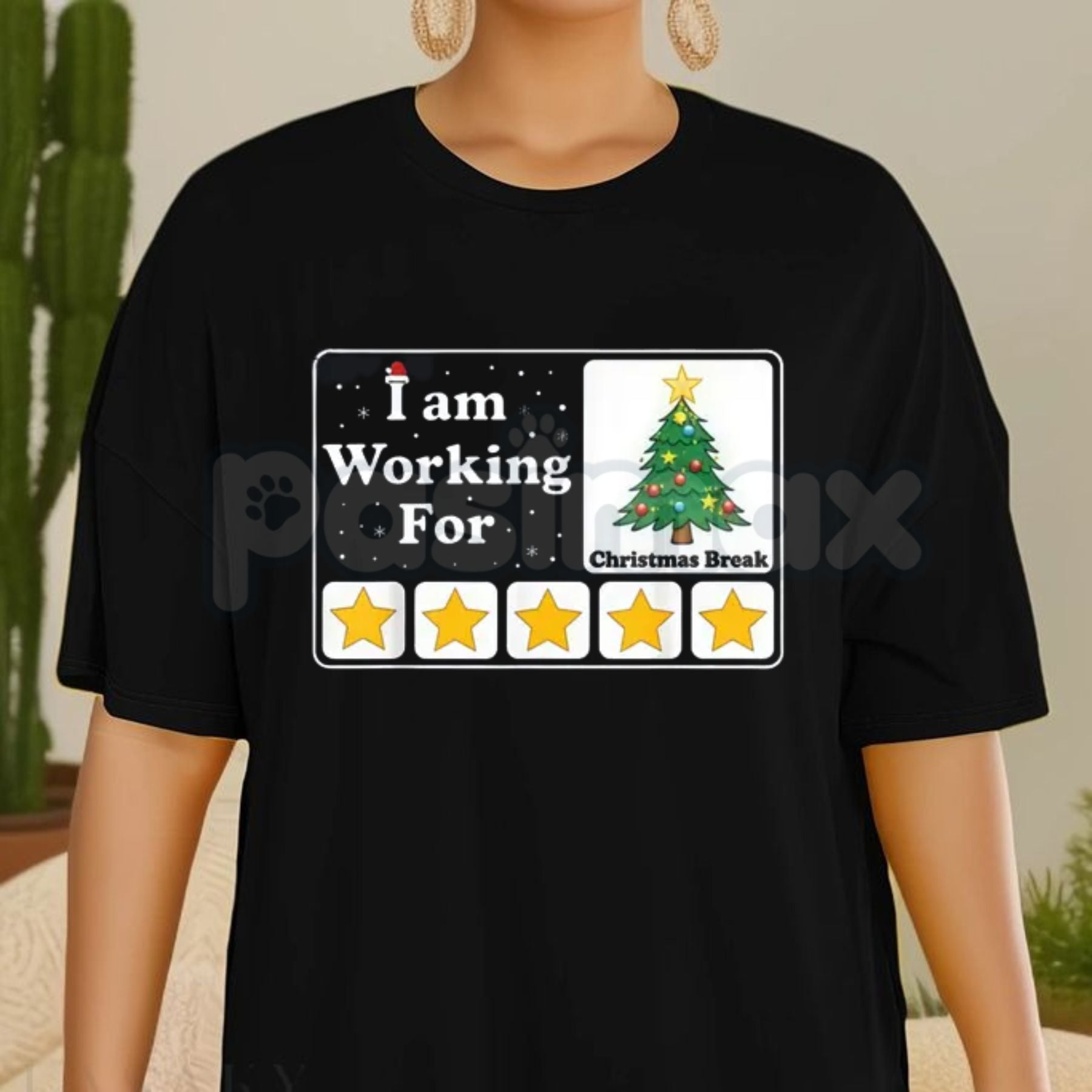 "I Am Working For Christmas Break" Holiday Cheer Shirt – Funny End-of-Year Slogan Tee, Relatable Work Stress Apparel, Christmas Countdown Gift-Pasimax
