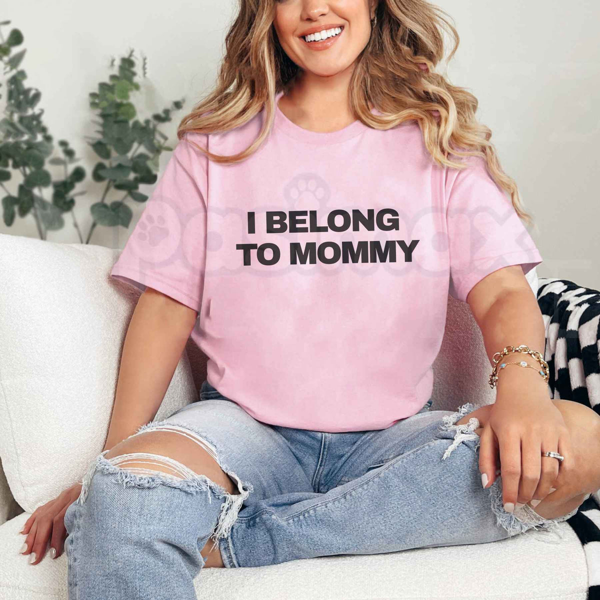 I Belong To Mommy T-Shirt – Funny Sarcastic Adult Humor Unisex Tee-Pasimax