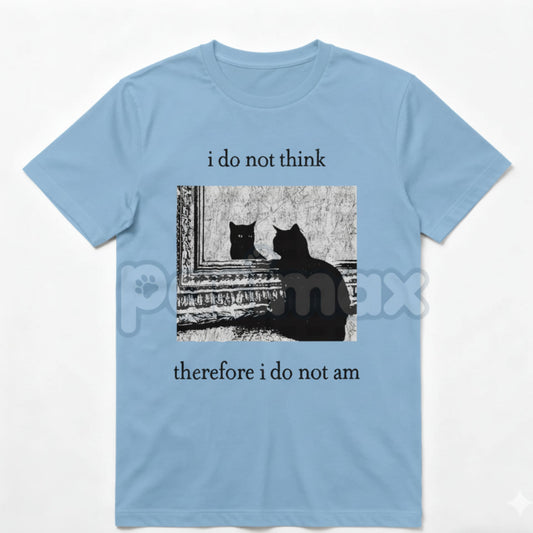 "I Do Not Think Cat Tee" Goth Clothing - Funny Graphic 90s Vintage T-Shirt, Men's Trendy Alt Style, Unisex Meme Apparel-Pasimax