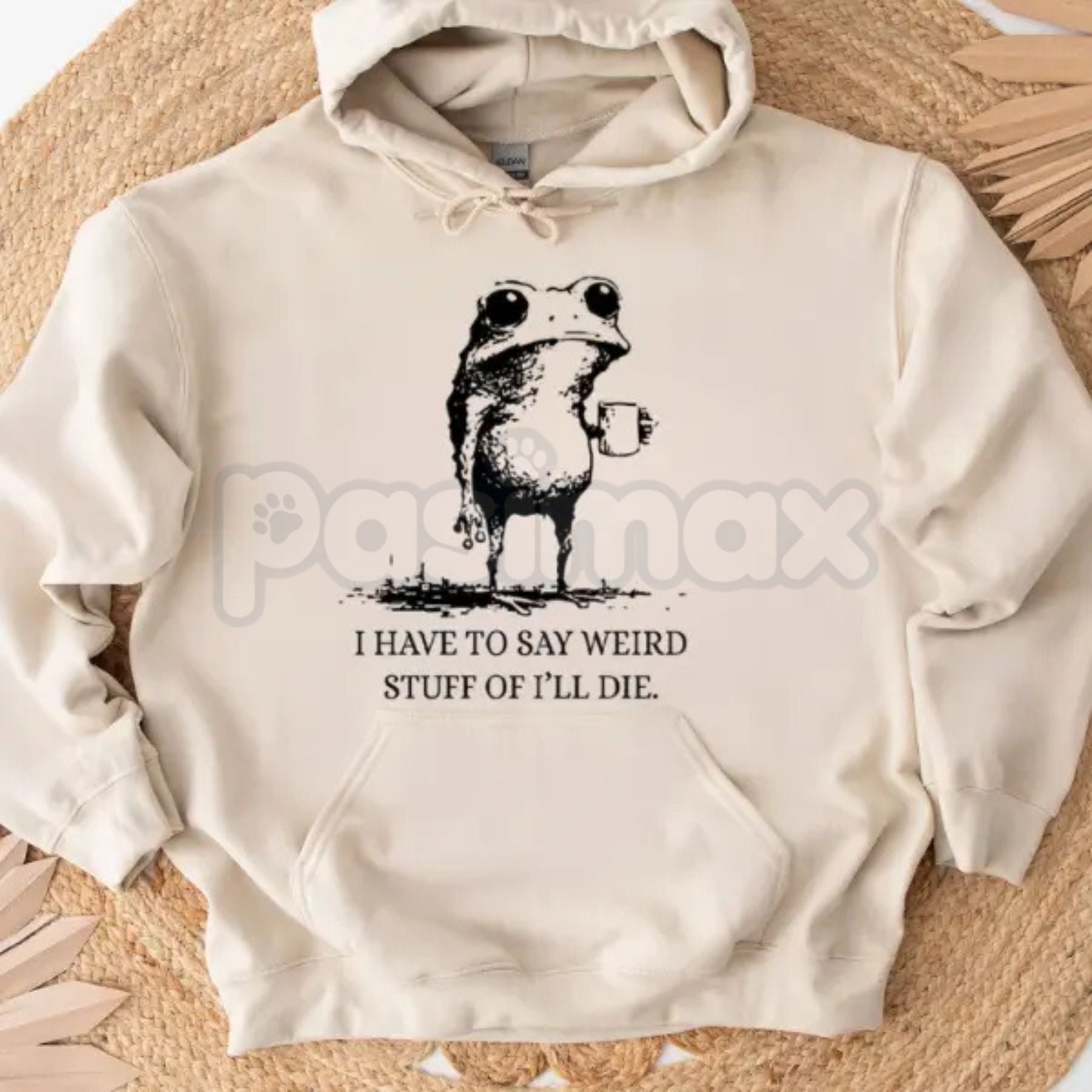 "I Have To Say Weird Stuff Or I'll Die" Funny Frog Hoodie – Meme Slogan Pullover, Quirky Humorous Apparel, Unisex-Pasimax