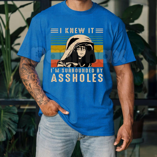 "I Knew It I'm Surrounded" T-Shirt – Retro Spaceballs Inspired Dark Helmet Movie Graphic Tee-Pasimax