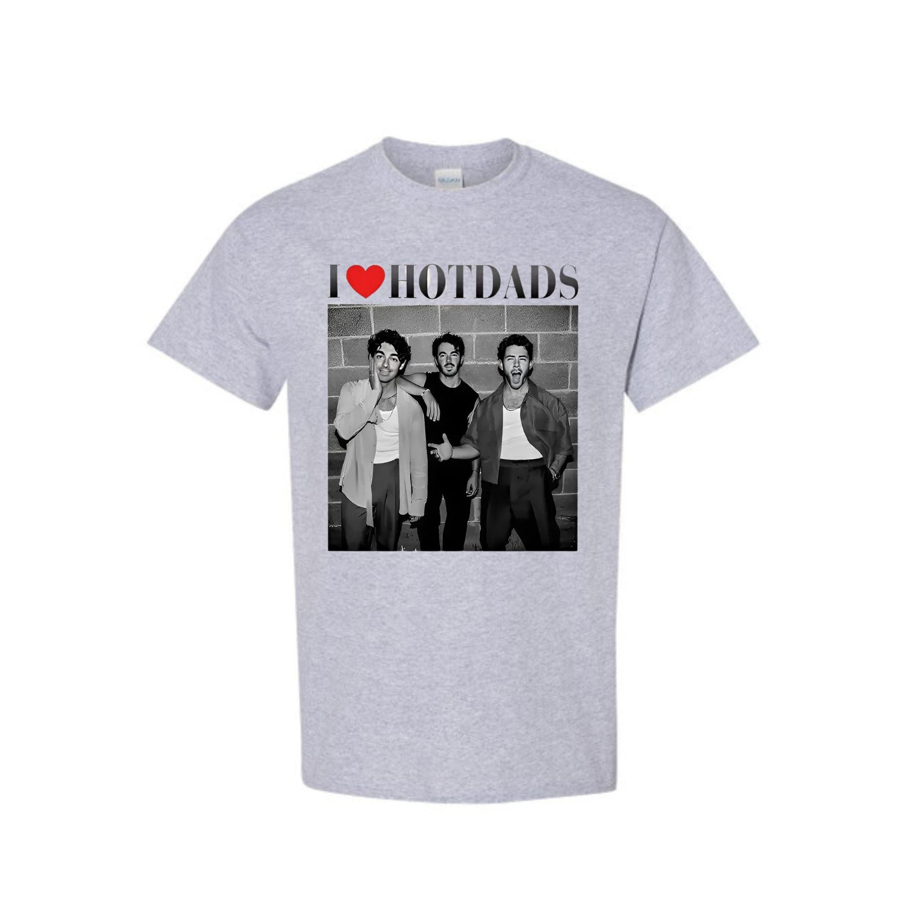 "I Love Hot Dads" Funny Jonas Siblings Tour Tee - Vintage Graphic Shirt, Concert Fan Gift-Pasimax