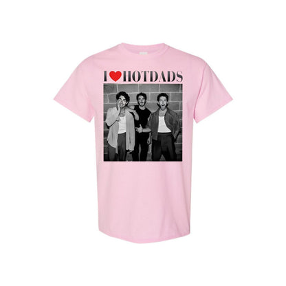"I Love Hot Dads" Funny Jonas Siblings Tour Tee - Vintage Graphic Shirt, Concert Fan Gift-Pasimax
