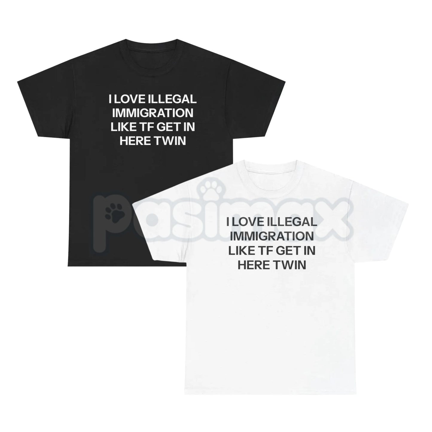 "I Love Illegal" Edgy Graphic T-Shirt - Funny Sarcastic Streetwear Tee, Premium 100% Cotton Rebel Statement Shirt, Modern Minimalist Irony Top, Witty Counter-Culture Apparel, Unique Gift for Rule Breakers-Pasimax