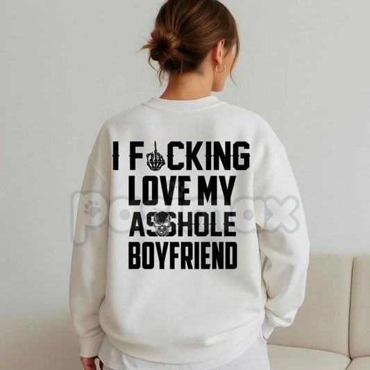 I Love My Boyfriend Sweatshirt | Cute Relationship Jumper | Girlfriend Affection Crewneck | Sweet Couple Gift-Pasimax