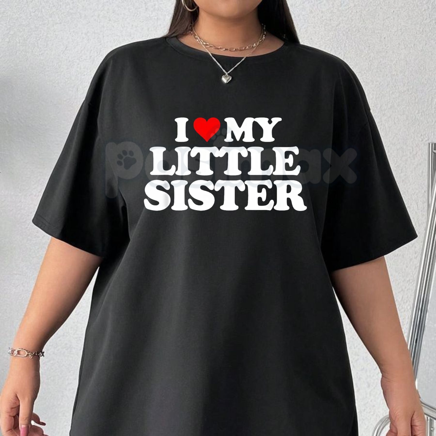 "I Love My Little Sister" T-Shirt - Made in USA Sibling Pride Tee, Best Big Brother/Sister Gift, Premium American-Made Family Apparel-Pasimax