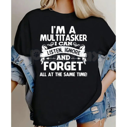 "I'M A MULTITASKER" Funny T-Shirt – Sarcastic Busy Life Graphic Tee, Premium 100% Cotton Relatable Humor Top, Soft Lived-In Heavyweight Personality Shirt, Made in USA-Pasimax
