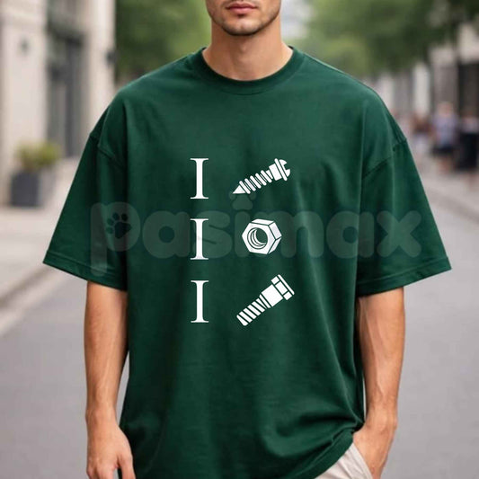 I Screw I Nut I Bolt Graphic T-Shirt – Funny Mechanic Hardware Wordplay Unisex Cotton Shirt-Pasimax