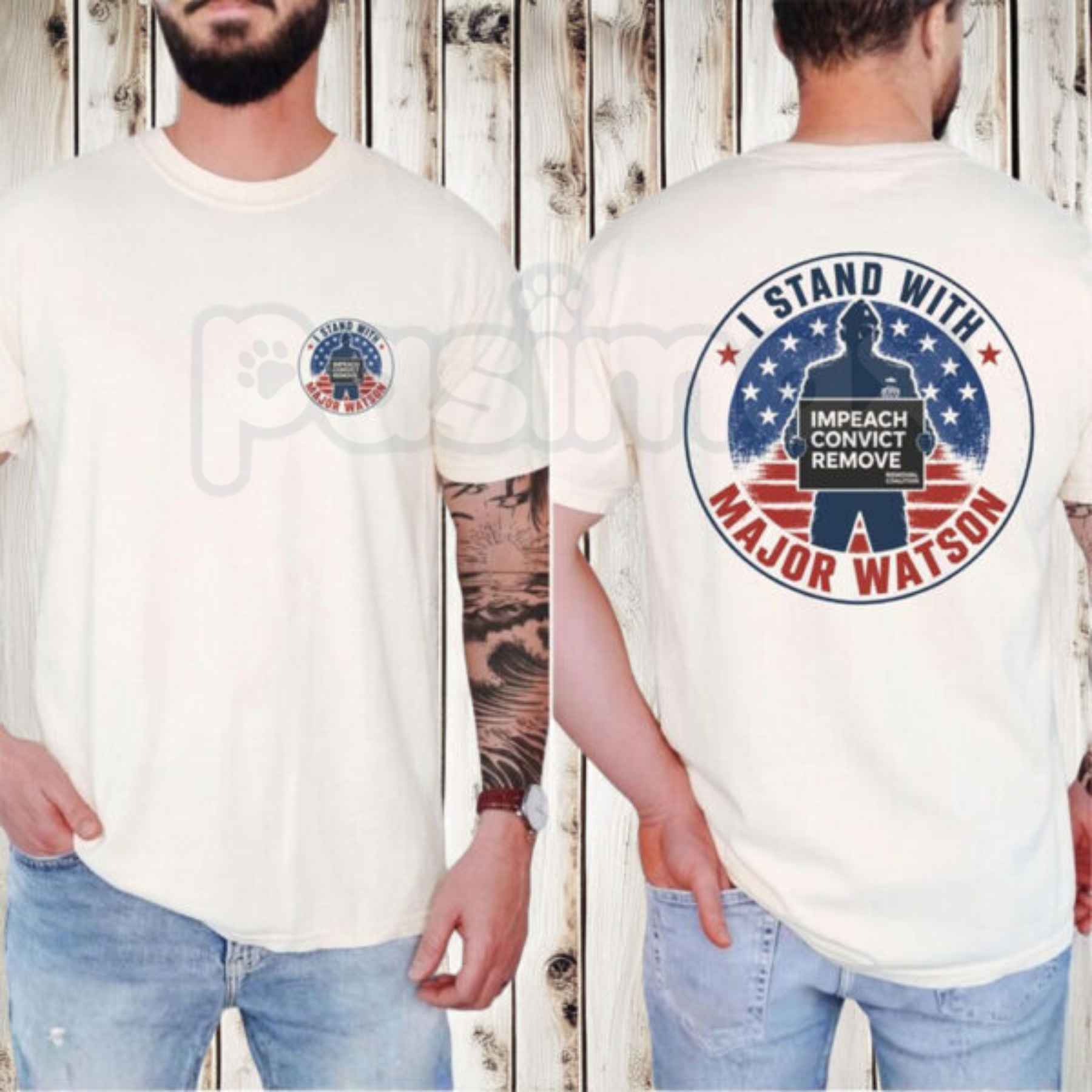 I Stand With Major Watson T-Shirt – Impeach Convict Remove Tee, Bold Political Accountability Unisex Statement Graphic Shirt-Pasimax