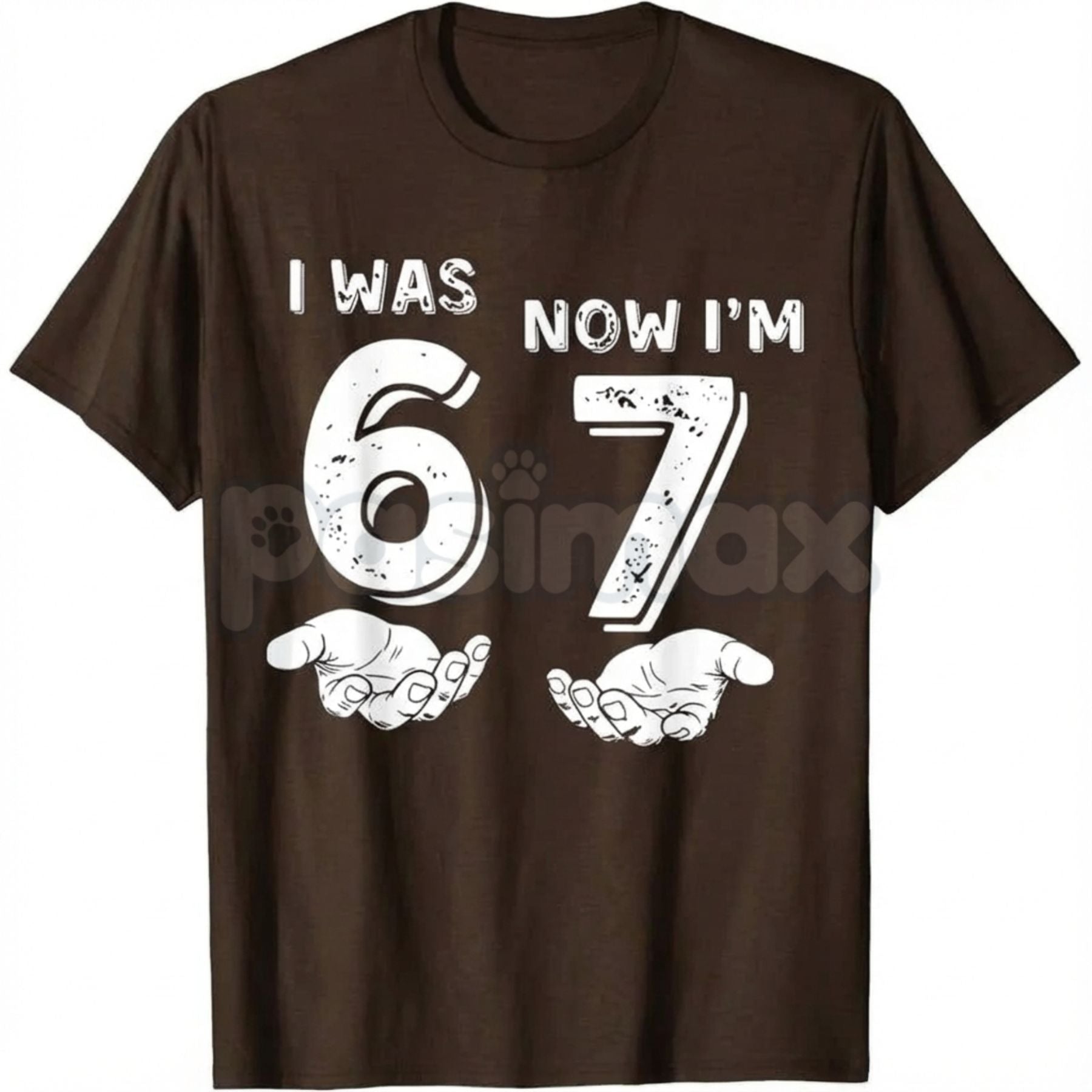 "I Was 6, Now I'm 7" Meme Birthday T-Shirt - Funny 7th Birthday Hands Graphic Tee, Viral Six Seven Kid Meme Shirt, Seven Year Old Birthday Gift-Pasimax