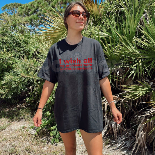 "I Wish All My Problems Were As Little As My Boobs" Shirt - Funny Self-Deprecating Humor Tee, Body Positive Statement Top, Witty Women's Slogan Gift-Pasimax