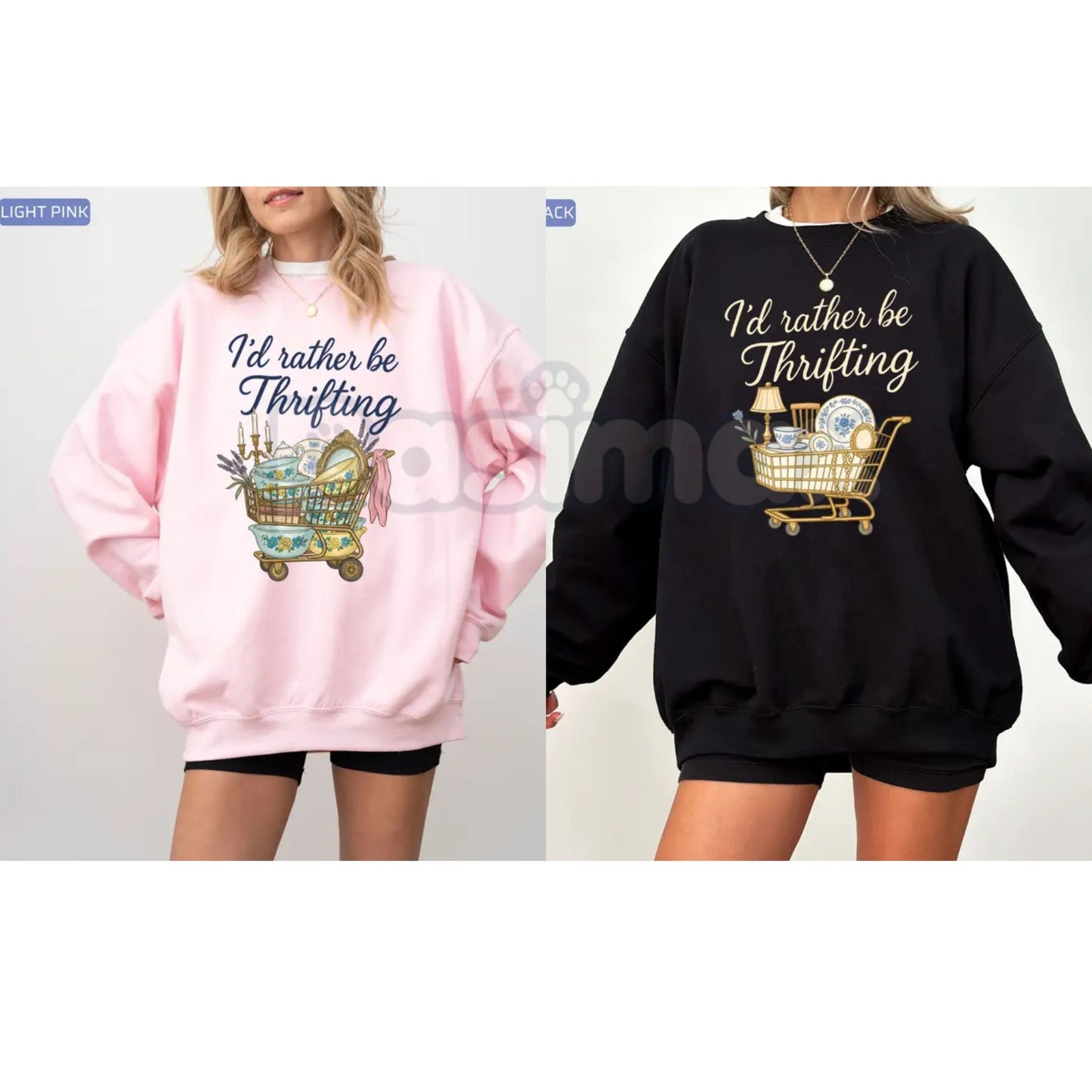 I’d Rather Be Thrifting Sweatshirt | Vintage Thrift Lover Graphic Shirt | Retro Reseller Crewneck | Aesthetic Thrifter Gift | Flea Market Lover Pullover | Sustainable Fashion Jumper-Pasimax