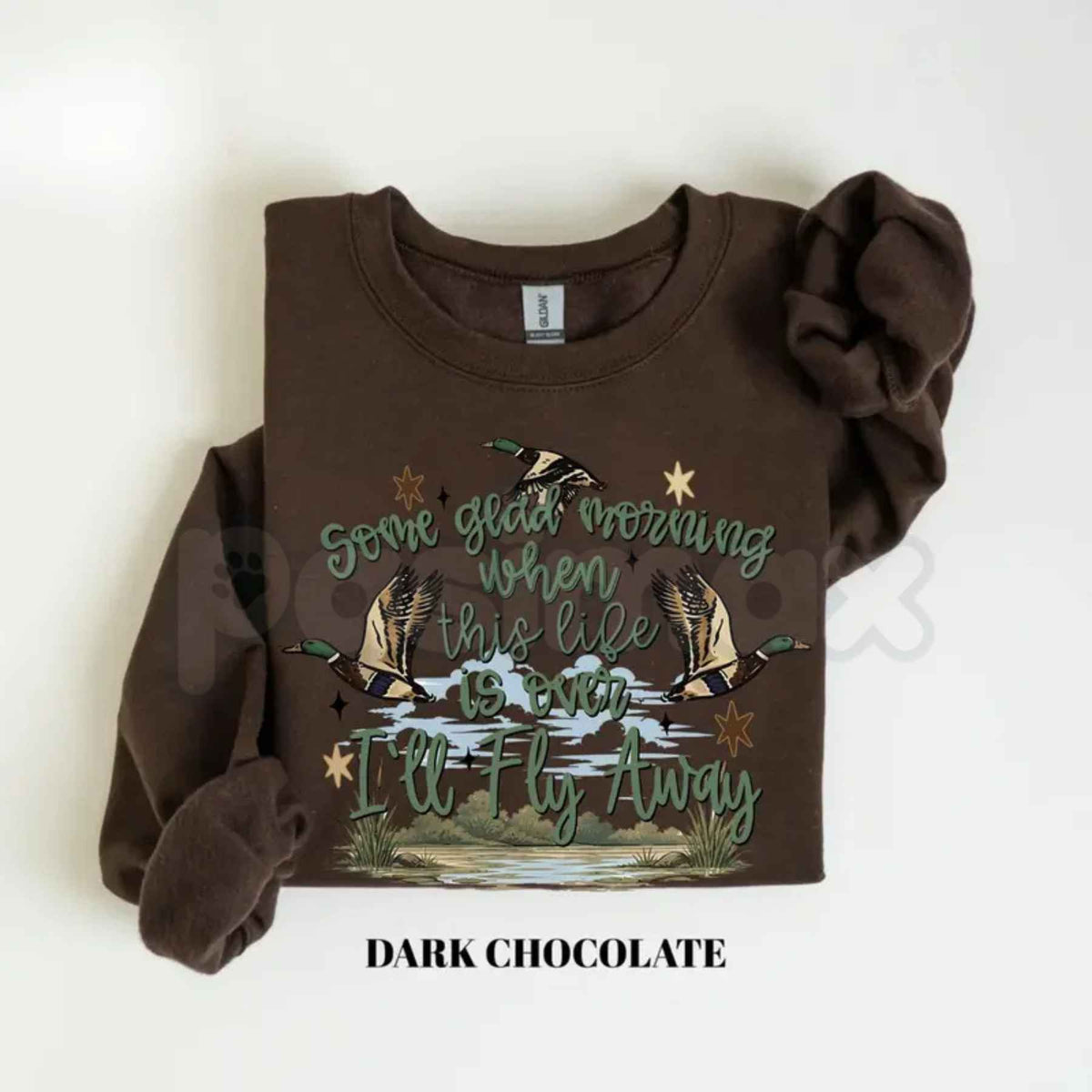 I'll Fly Away Sweatshirt | Christian Duck Hunting Hymn Graphic Top-Pasimax