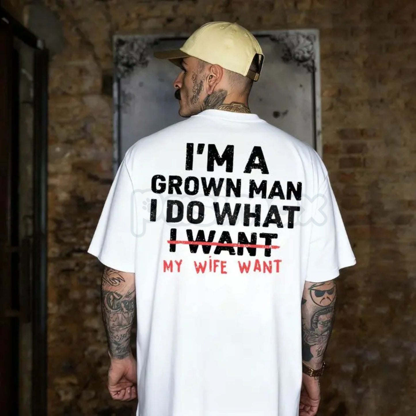"I'm A Grown Man I Do What My Wife Want" Funny T-Shirt - Sarcastic Husband Gift Tee, Funny Dad Shirt for Father's Day, Humorous Marriage Statement Apparel-Pasimax