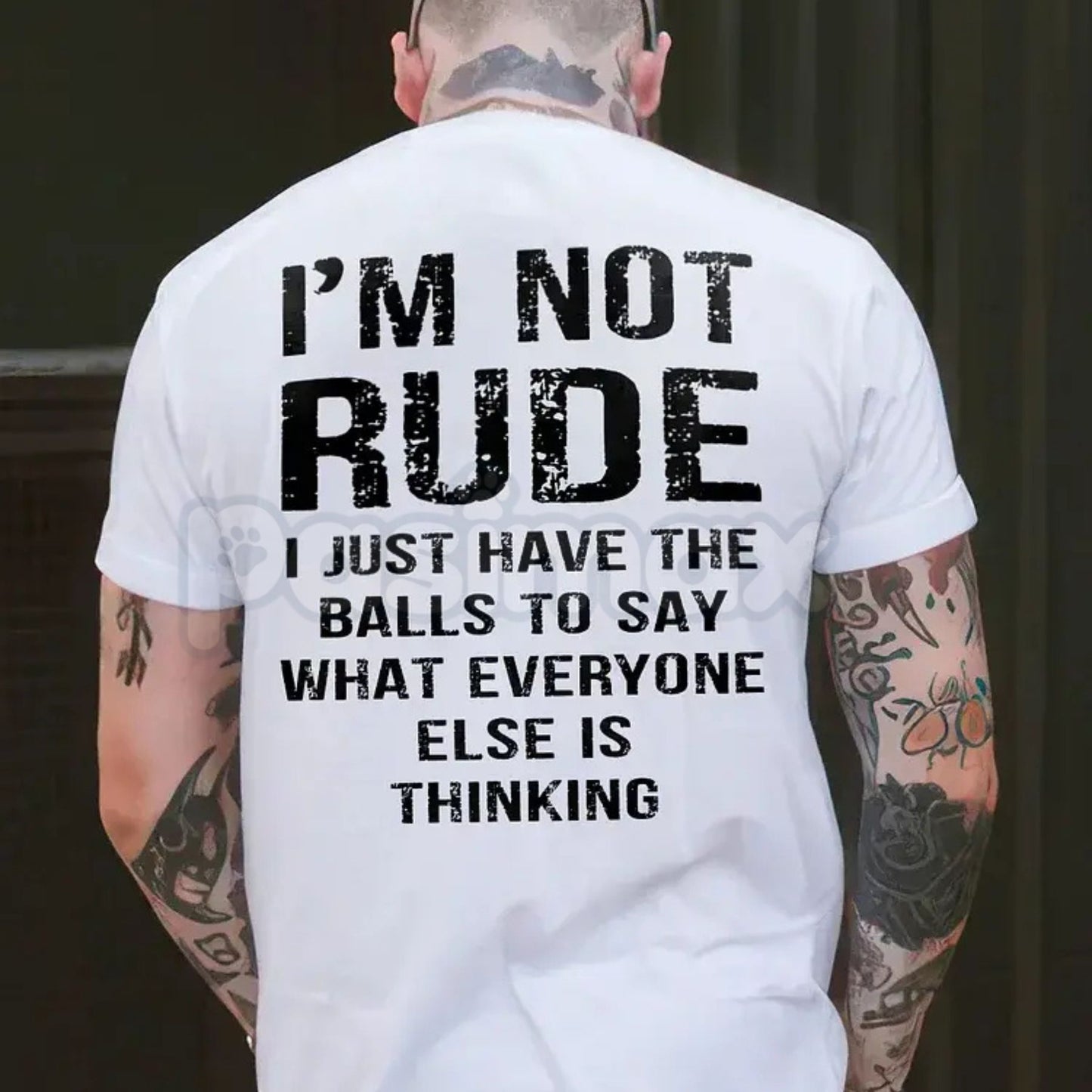 "I'm Not Rude" Social Anxiety T-Shirt - Funny Relatable Introvert Tee, Aesthetic Minimalist Sarcasm Shirt, Premium Heavyweight Cotton Basic, Casual Sassy Statement Top, Gift for Quiet Personalities-Pasimax