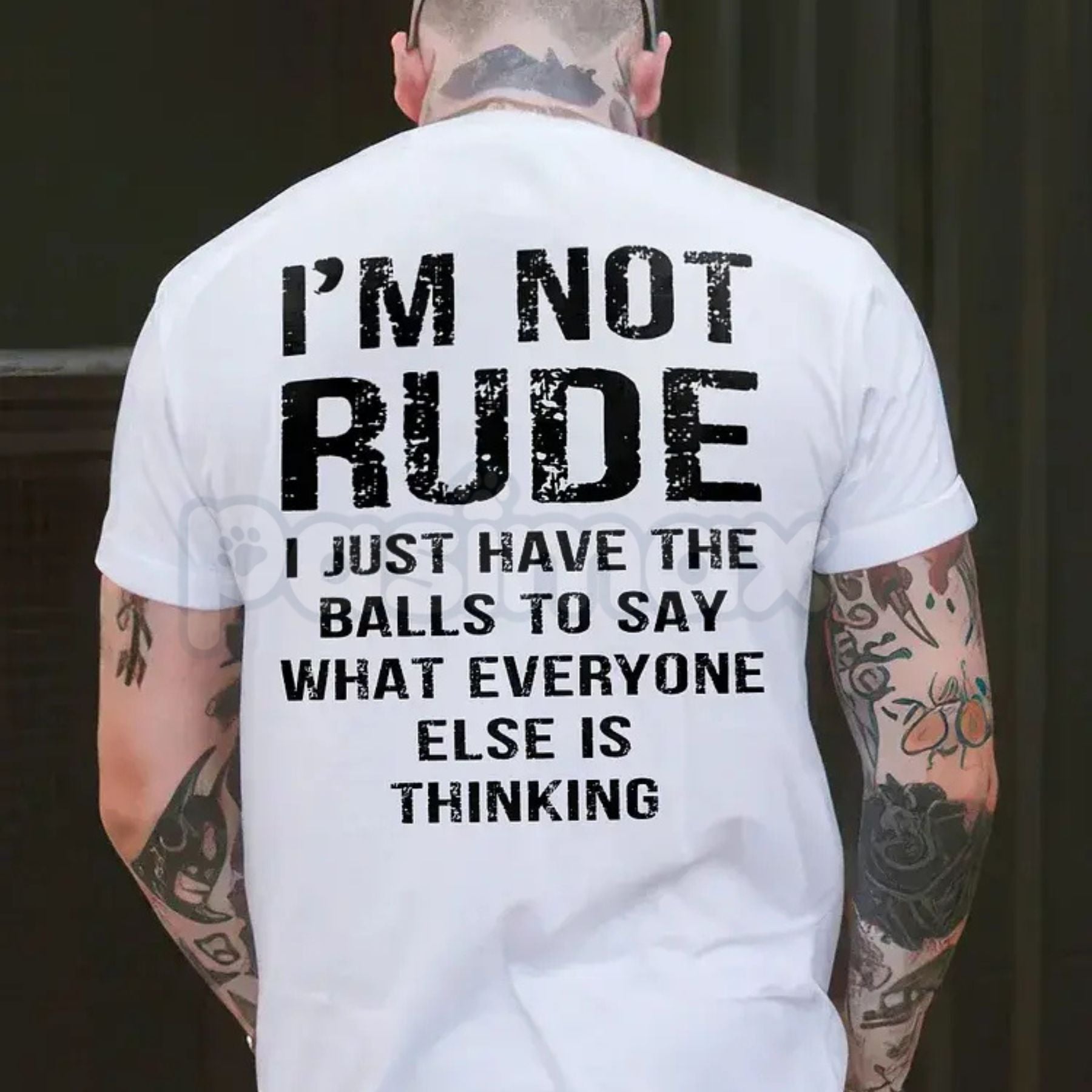 "I'm Not Rude" Social Anxiety T-Shirt - Funny Relatable Introvert Tee, Aesthetic Minimalist Sarcasm Shirt, Premium Heavyweight Cotton Basic, Casual Sassy Statement Top, Gift for Quiet Personalities-Pasimax