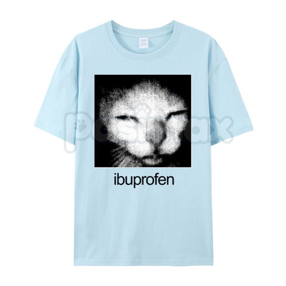 Ibuprofen Cat Meme Vintage T-Shirt – Funny Y2K Absurdist Graphic Tee, Remastered Heavy Cotton Oversized Streetwear Top, Soft Lived-In 2026 Retro Humor Shirt, Made in USA-Pasimax