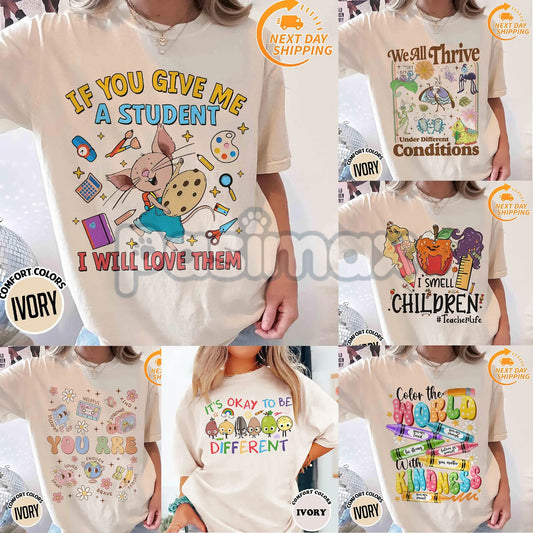 'If You Give Me A Student I Will Love Them' Teacher Shirt – Mouse T-Shirt, Kindergarten Teacher Gift, Children Book Inspired Apparel-Pasimax